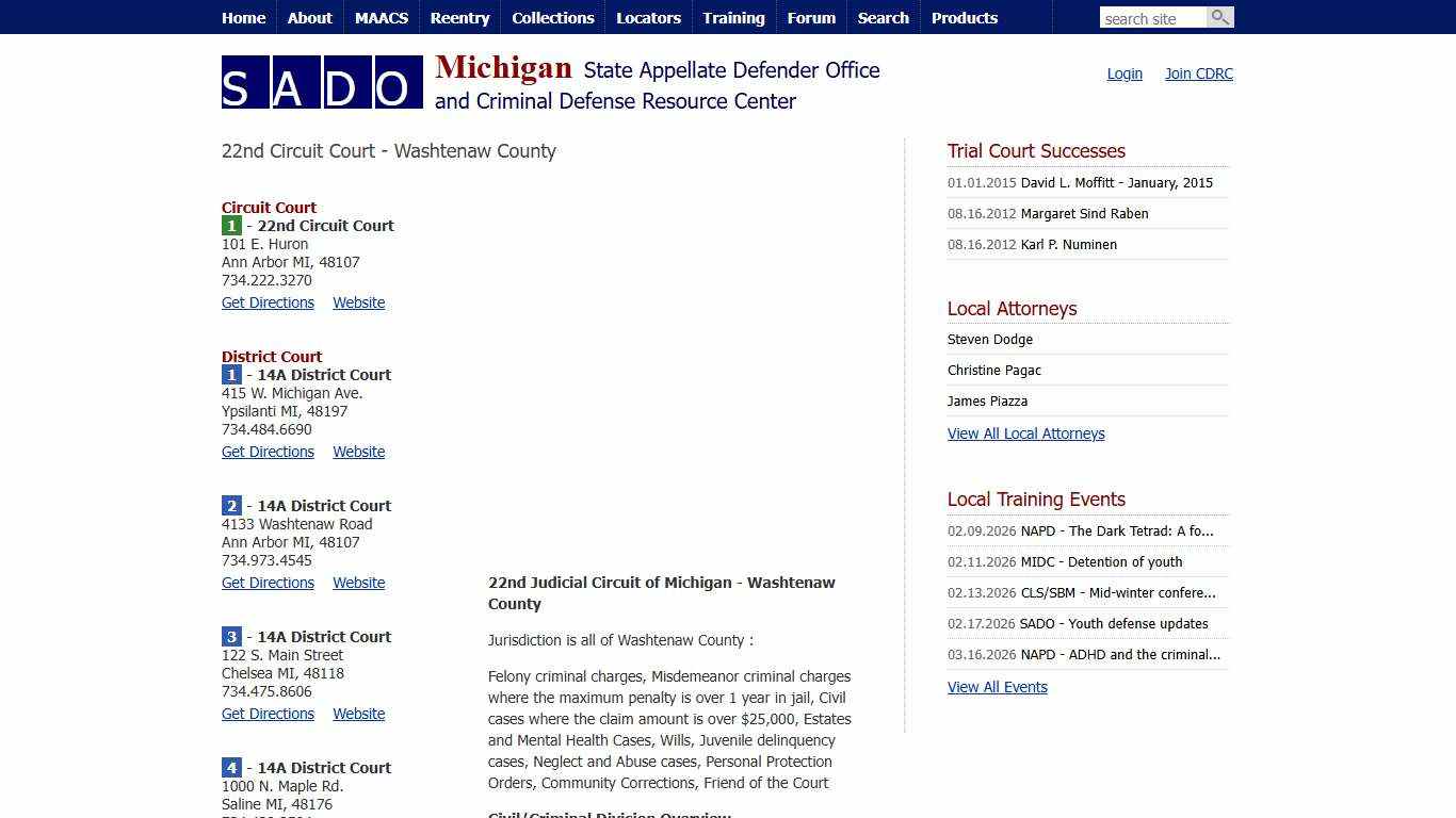 SADO - Community - 22nd Circuit Court